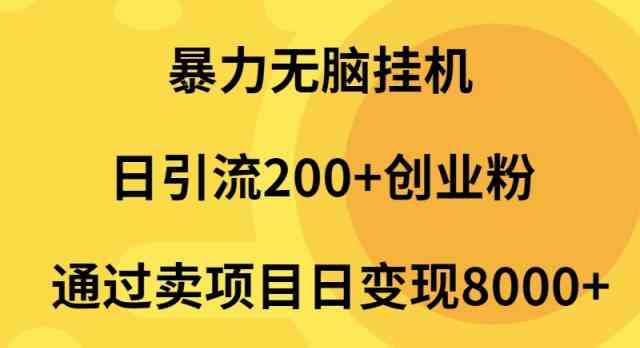 (9788期)暴力无脑挂机日引流200+创业粉通过卖项目日变现2000+-柚子网创