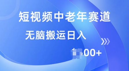 短视频中老年赛道，操作简单，多平台收益，无脑搬运日入多张-柚子网创